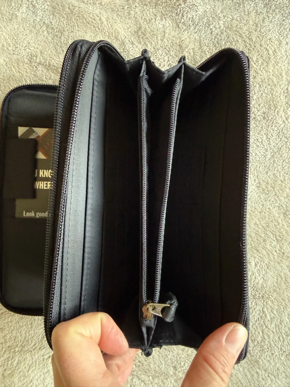NWT Franklin Covey Black Fabric Zip Around Planner